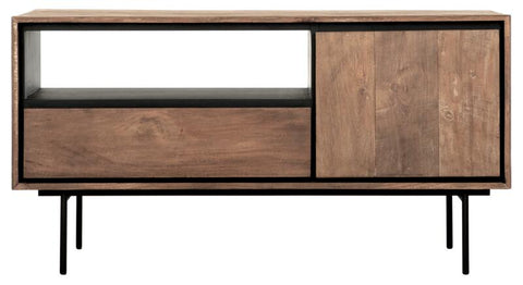 Mueble de televisión Metropole pequeño, 1 puerta, 1 cajón, estante abierto