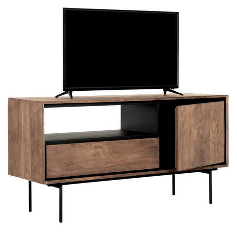 Mueble de televisión Metropole pequeño, 1 puerta, 1 cajón, estante abierto