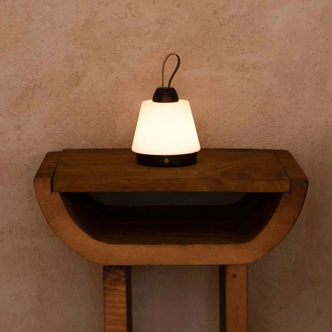 Liv donkerbruine oplaadbare lamp – leren band, dimbaar, 3 lichtmodi, draadloos