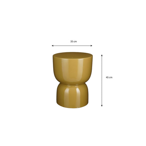 Stage Bijzettafel - H45 x Ø35 cm - Cement - Geel
