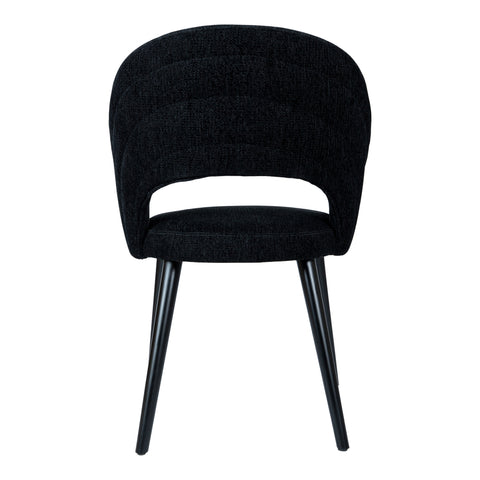 Silla de comedor de tela negra Abierto Black nanci