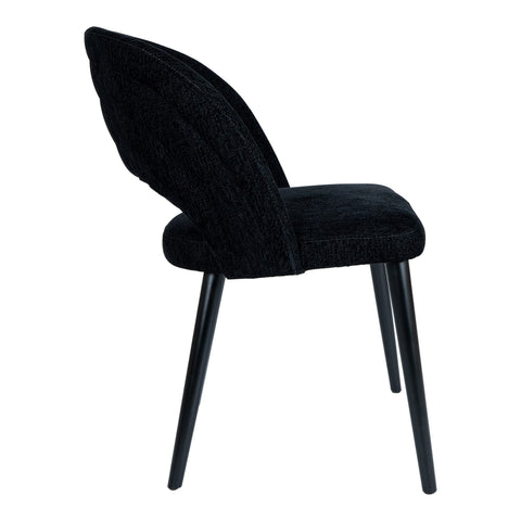 Silla de comedor de tela negra Abierto Black nanci