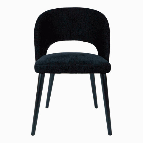 Silla de comedor de tela negra Abierto Black nanci