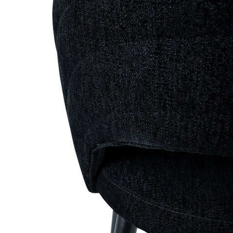 Silla de comedor de tela negra Abierto Black nanci