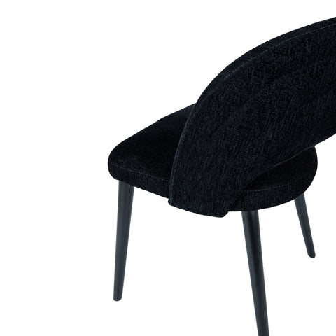 Silla de comedor de tela negra Abierto Black nanci