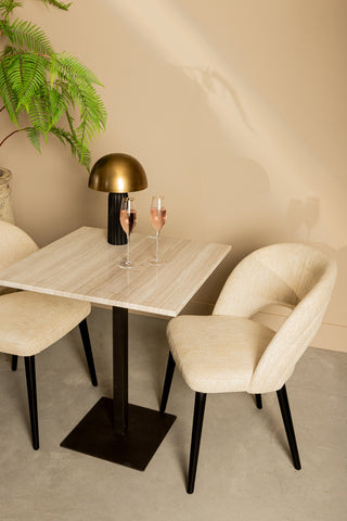 Open Cream Nanci Fabric Dining Chair