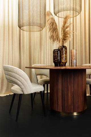 Open Cream Nanci Fabric Dining Chair