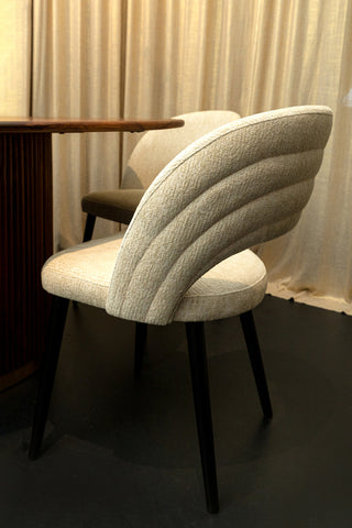 Open Cream Nanci Fabric Dining Chair