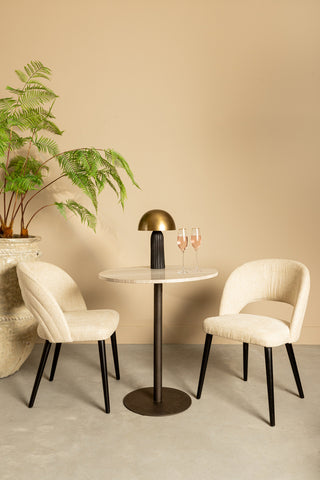 Open Cream Nanci Fabric Dining Chair
