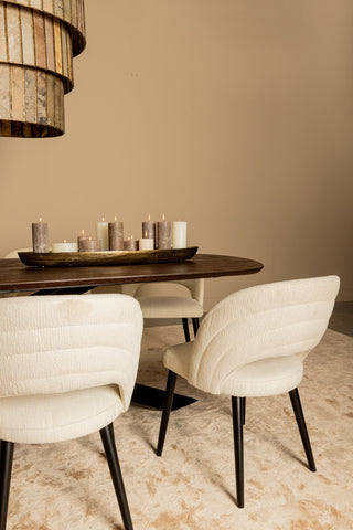 Open Cream Nanci Fabric Dining Chair