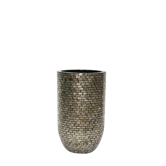 PTMD Adrija Champagne round poly shell bamboo pot S