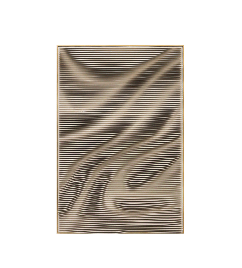 PTMD Aleishia Cream rechthoekig mdf wandpaneel golvend design