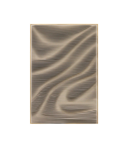 PTMD Aleishia Cream rechthoekig mdf wandpaneel golvend design