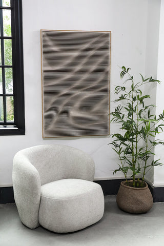 PTMD Aleishia Cream rechthoekig mdf wandpaneel golvend design