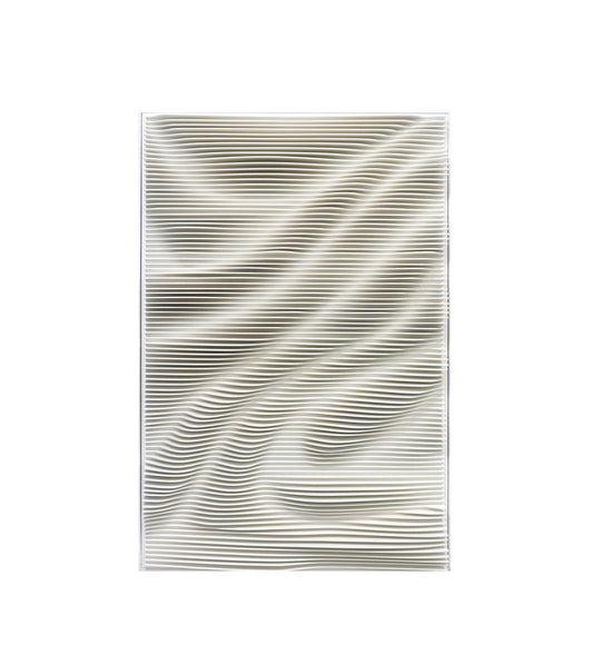 PTMD Alisha White rechthoekig mdf wandpaneel met golfdesign