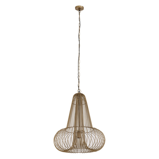 Aluesi Antique Brass iron wired hanging lamp - Ptmd