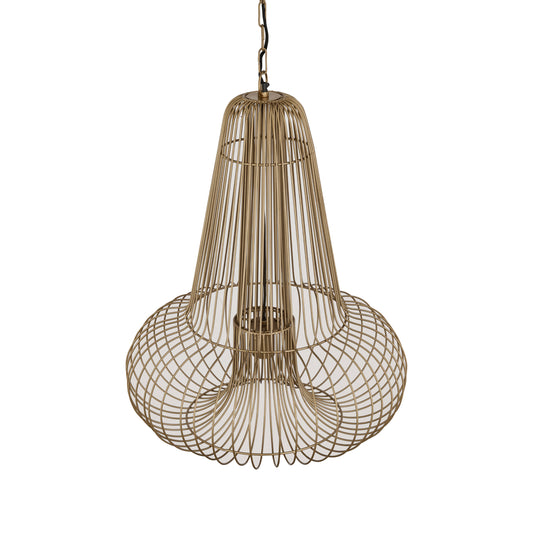 Aluesi Antique Brass iron wired hanging lamp - Ptmd