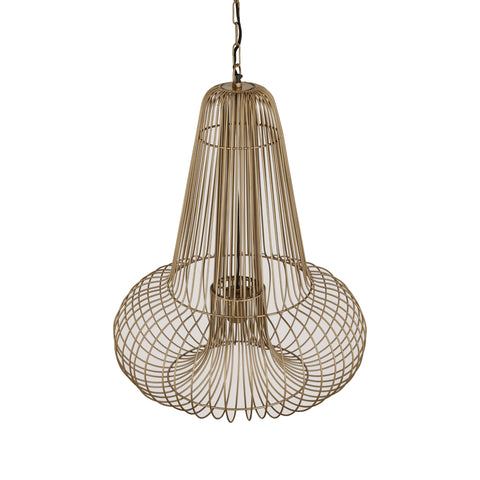 Aluesi Antique Brass iron wired hanging lamp - Ptmd
