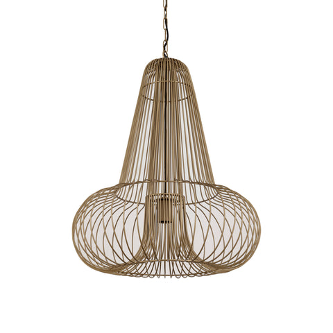 Aluesi Antique Brass iron wired hanging lamp - Ptmd