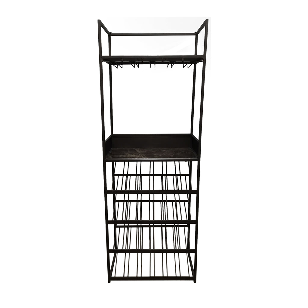 Arto wine rack base gris foncé marbre marron