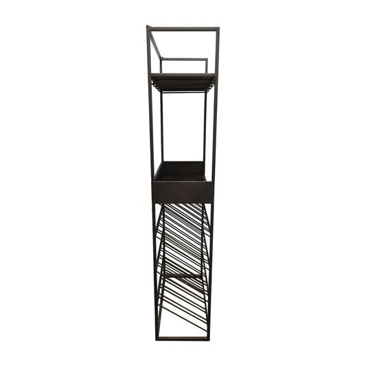 Arto wine rack base gris foncé marbre marron