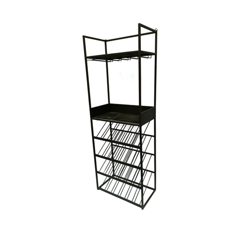 Arto wine rack base gris foncé marbre marron
