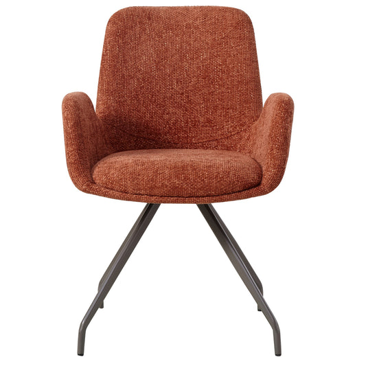 Athena Rust dining chair with Legacy 6 Deep Terra Clay legs