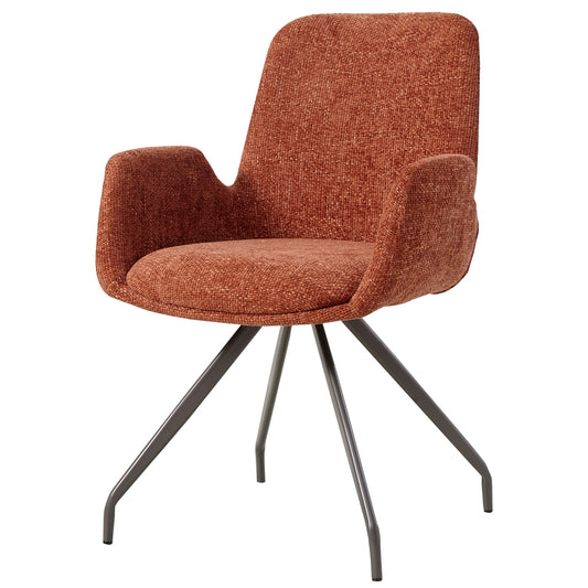 Athena Rust dining chair with Legacy 6 Deep Terra Clay legs
