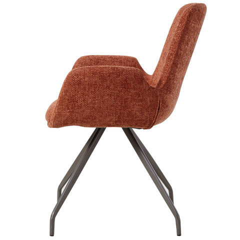 Athena Rust dining chair with Legacy 6 Deep Terra Clay legs