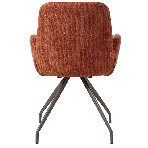 Athena Rust dining chair with Legacy 6 Deep Terra Clay legs