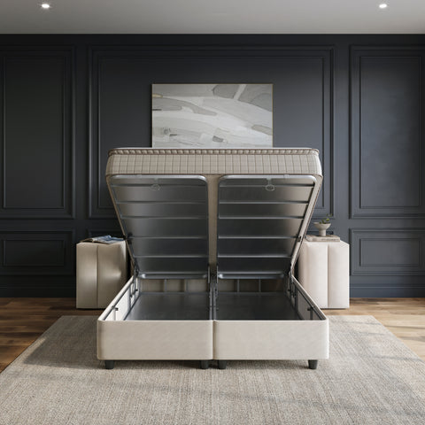 Storage Box Spring Blackpearl Beige 180x200