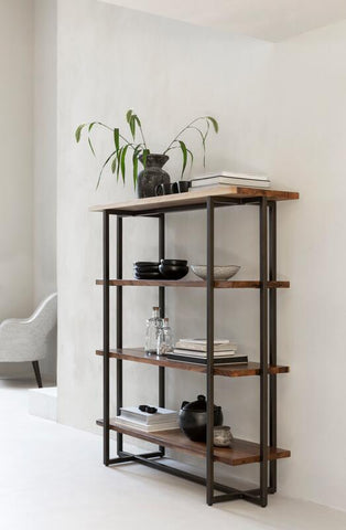 Bookrack Flare Low, 3 rak terbuka (Knock Down)