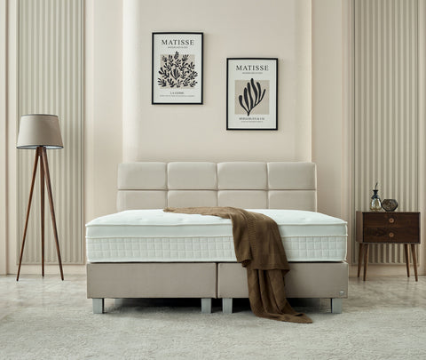 Boxspring Vida Velvet Beige 180x200