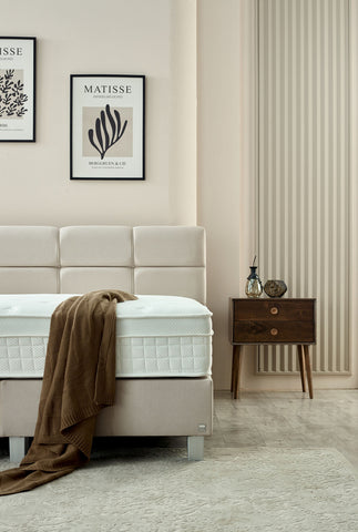 Boxspring Vida Velvet Beige 180x200