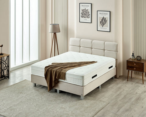 Boxspring Vida Velvet Beige 180x200