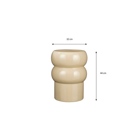 Vendi Bijzettafel - H44 x Ø32 cm - Keramiek - Crème
