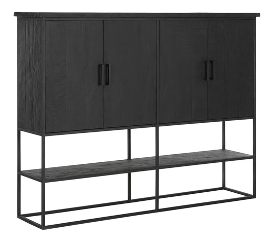 Gabinete Viga grande, 4 puertas, estante abierto NEGRO