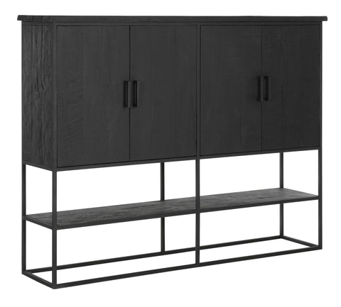 Gabinete Viga grande, 4 puertas, estante abierto NEGRO