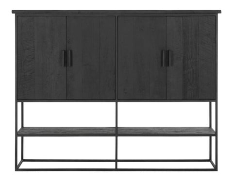Gabinete Viga grande, 4 puertas, estante abierto NEGRO