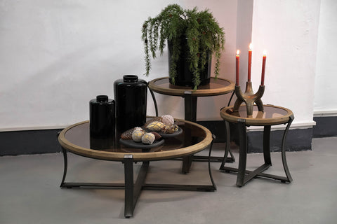Cami Natural fir wood coffeetable bended frame L