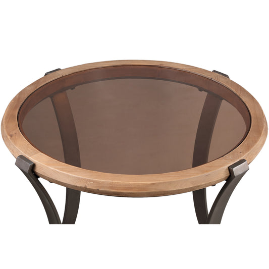 Cami Mesa de café de madera de abeto natural con marco curvado M