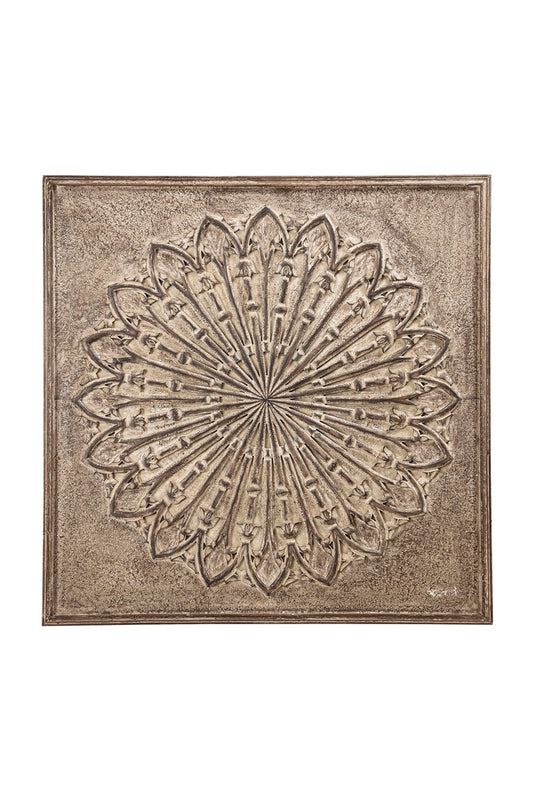 Brown MDF carved wall panel with antique look, size M.