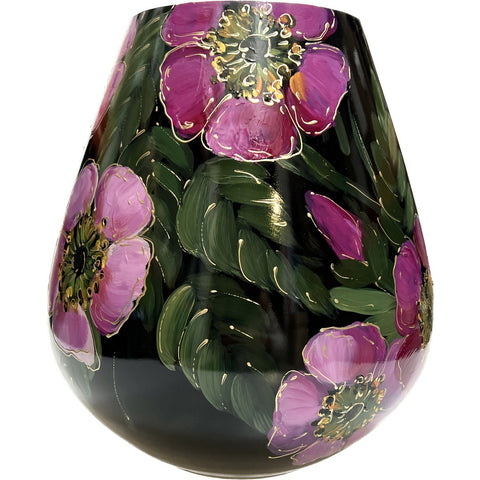Handbeschilderde Vaas Tasman M rosehip black Ø26 x H28 cm