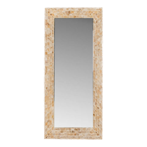 Chelsae Cream poly rectangle shell mirror