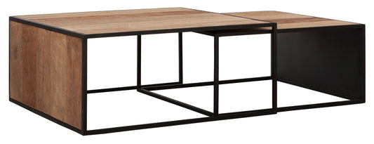 Mesa de centro Cosmo cuadrada, juego de 2
