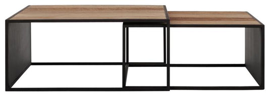Mesa de centro Cosmo cuadrada, juego de 2