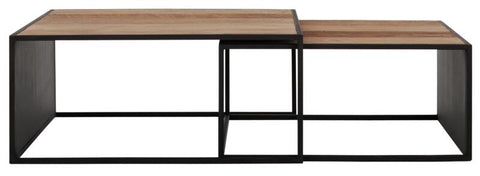 Mesa de centro Cosmo cuadrada, juego de 2