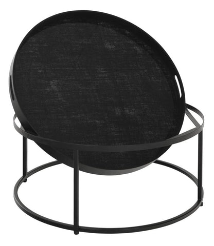 Mesa de centro de fibra dorada grande
