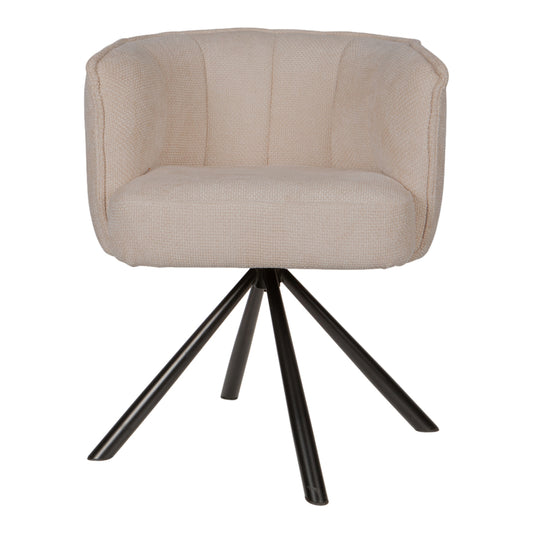 Silla de comedor giratoria color crema