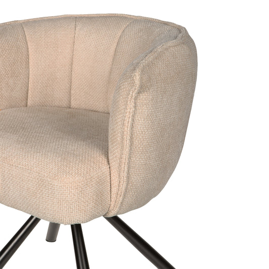 Silla de comedor giratoria color crema
